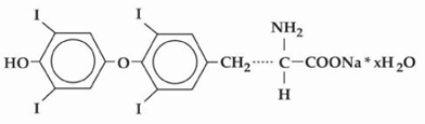 SYNTHROID® (levothyroxine sodium tablets, USP) Structural Formula Illustration